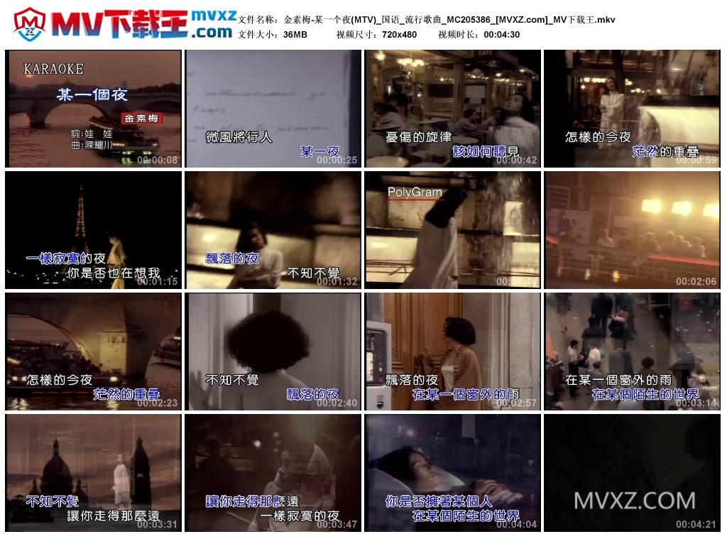 金素梅-某一个夜(MTV)_国语_流行歌曲_MC205386